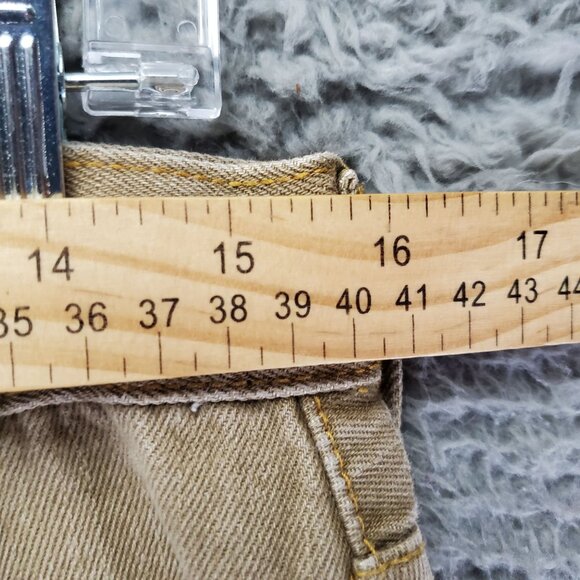 Levis Jeans Mens 34x30 Tan 505 Regular Fit 100% Cotton Made In Hong Kong - Picture 8 of 14